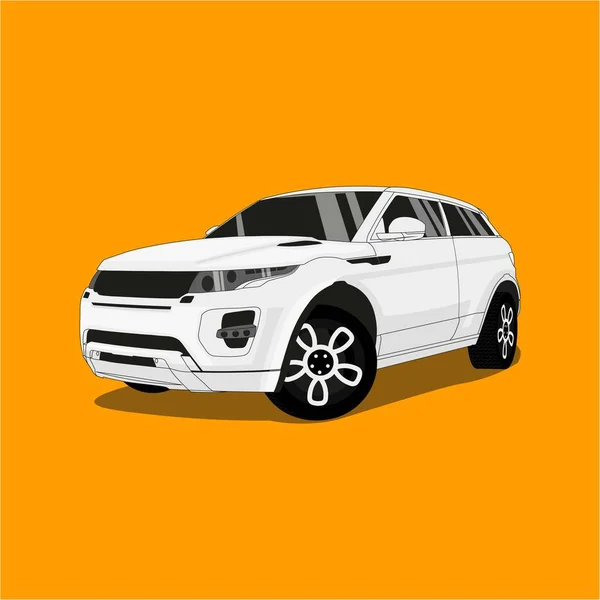 Luxury White Car Vector Illustration — Vector de stoc