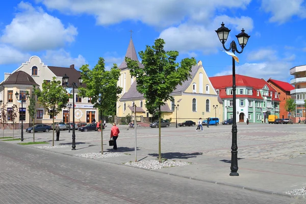 Praça da Vitória na cidade de Gvardeysk — Fotografia de Stock