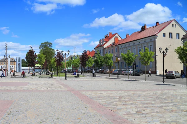 Victory Square in de stad van Gvardejsk — Stockfoto