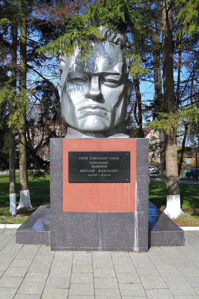Sovyetler Birliği Yarbay Nikolay Vasilyeviç Mamonov kahramanı bronz büstü