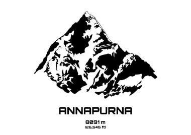 Outline vector illustration of Mt. Annapurna clipart