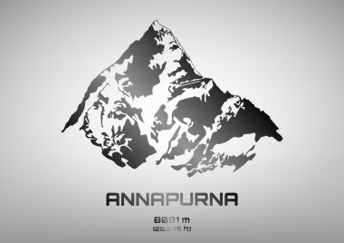 Outline vector illustration of steel Mt. Annapurna clipart