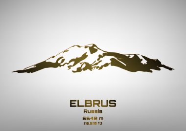 Anahat vektör çizim Mt. Elbrus bronz
