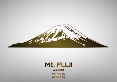 Anahat vektör çizim bronz Mt. Fuji