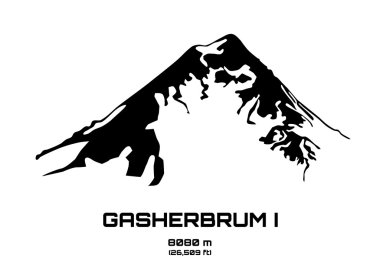 Outline vector illustration of Mt. Gasherbrum I clipart