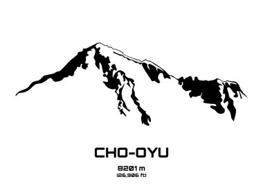 Outline vector illustration of Cho Oyu clipart