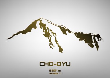 Anahat vektör çizim bronz Cho Oyu