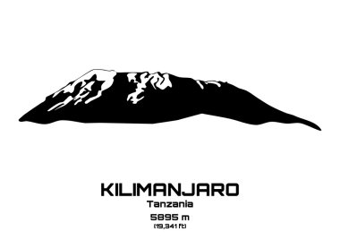 Outline vector illustration of Mt. Kilimanjaro clipart