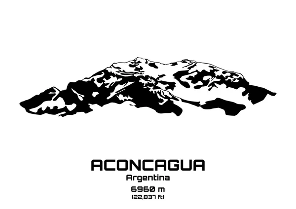 Esquema ilustración vectorial de Mt. Aconcagua — Vector de stock