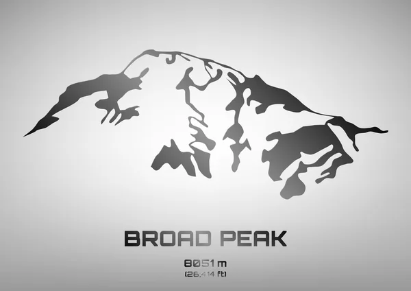 Desenho ilustração vetorial de aço Broad Peak — Vetor de Stock