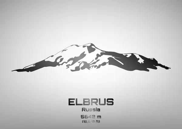 Esquema vector ilustración de acero Mt. Elbrus. — Vector de stock