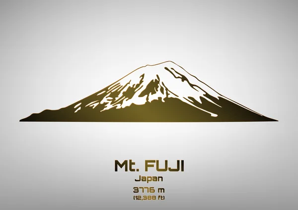 Outline vector illustration of bronze Mt. Fuji — Stock Vector