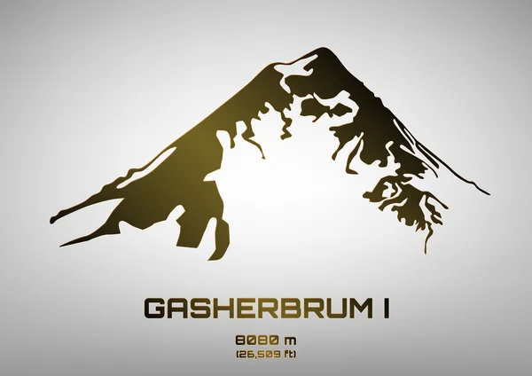 Outline vector illustration of bronze Mt. Gasherbrum I — Stock Vector