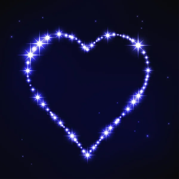 Stylized blue iregular heart in style of star constellation — Stock Vector