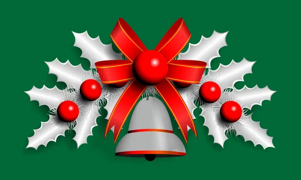 Ilustración de guirnalda de Navidad plateada — Vector de stock