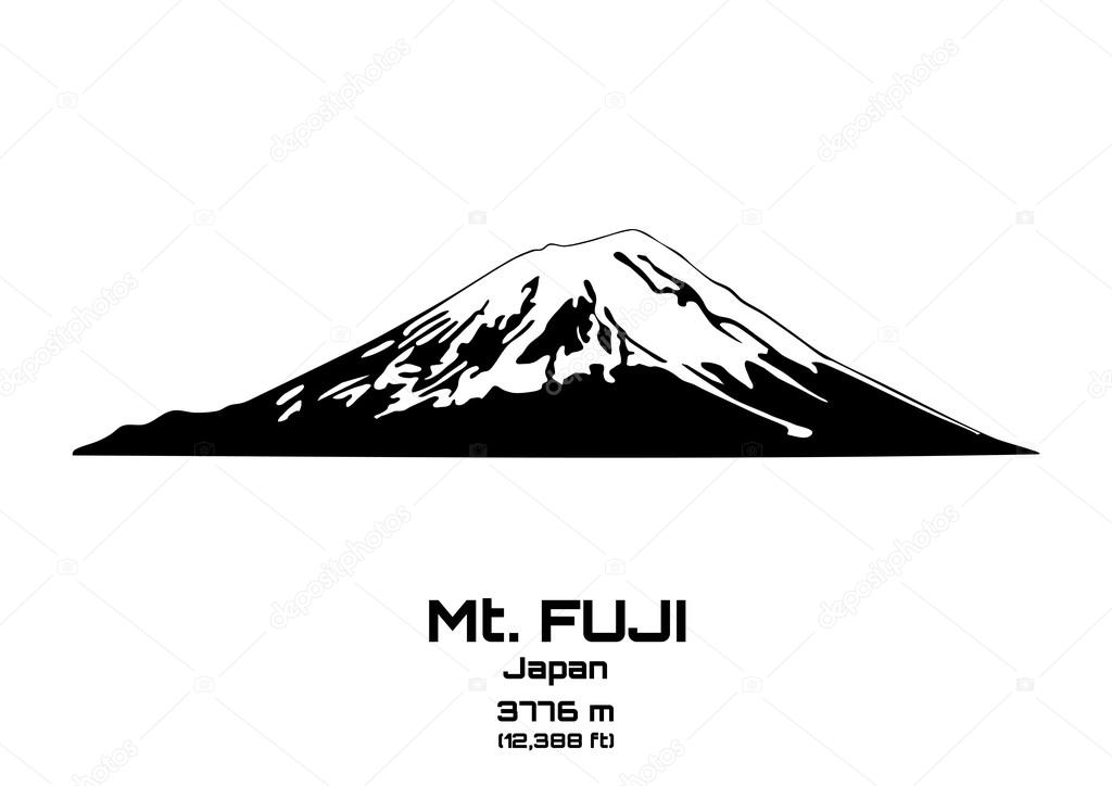 Outline vector illustration of Mt. Fuji