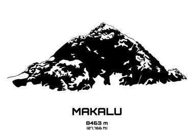 Outline vector illustration of Mt. Makalu clipart
