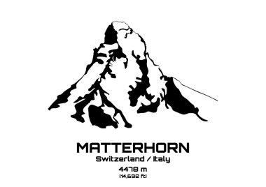 Mt. Matterhorn anahat vektör çizim