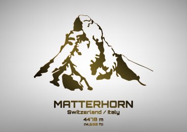 Anahat vektör çizim bronz Mt. Matterhorn