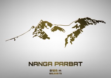 Anahat vektör çizim Mt. Nanga Parbat bronz
