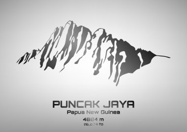 Anahat vektör çizim Mt. Puncak Jaya çelik