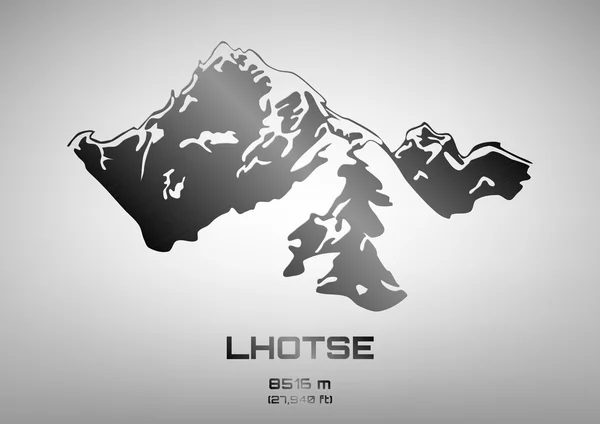 Outline vector illustration of steel Mt. Lhotse — Stock Vector