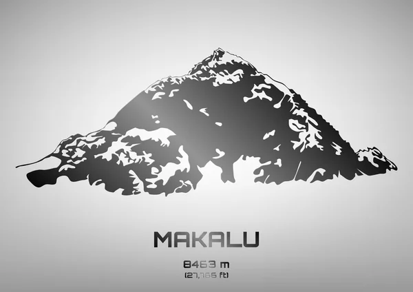 Illustration vectorielle de contour du mont acier. Makalu — Image vectorielle