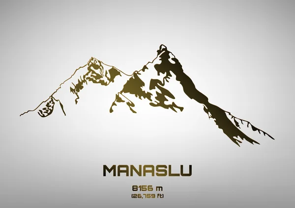 Anahat vektör çizim Mt. Manaslu bronz
