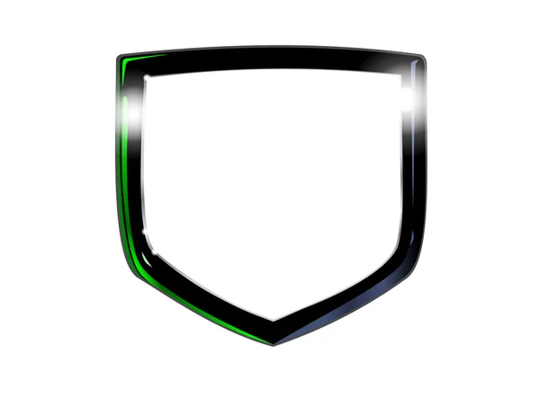 Chrome metallic shield frame — Stock Vector