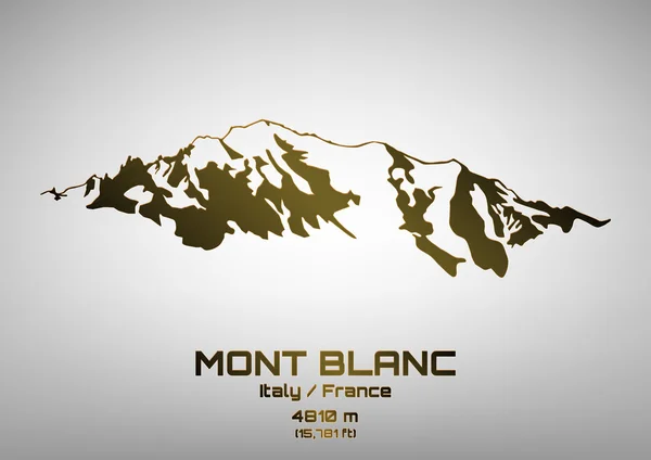 Outline vector illustration of bronze Mont Blanc — Stock Vector