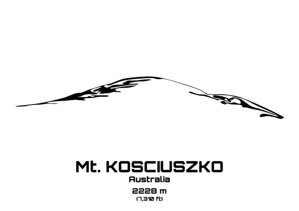 Outline vector illustration of Mt. Kosciuszko — Stock Vector
