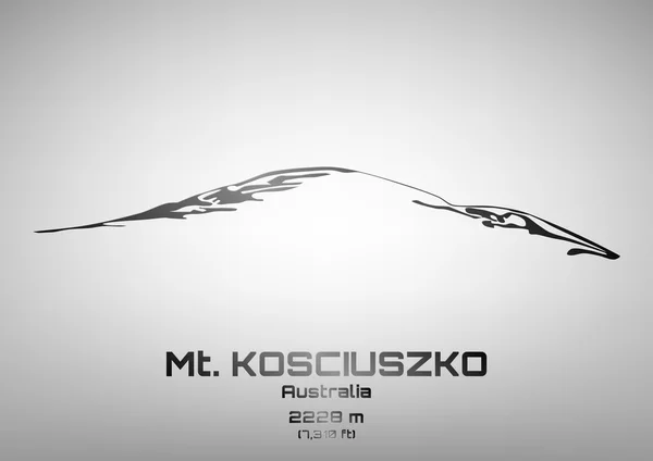 개요 벡터 일러스트 레이 션의 강철 산 Kosciuszko — 스톡 벡터