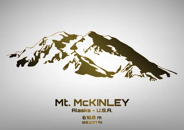 Outline vector illustration of bronze Mt. McKinley — Stock Vector