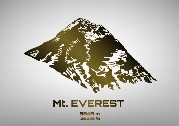 Outline vector illustration of bronze Mt. Everest — Stock Vector