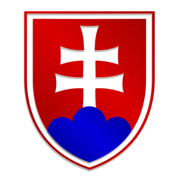 Metalik Slovak amblemi sadece izole gösteren resim 