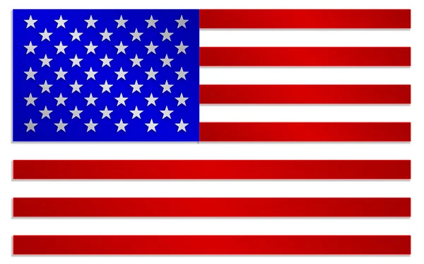 Bandera de United States Of America en estilo de colores metálicos — Vector de stock