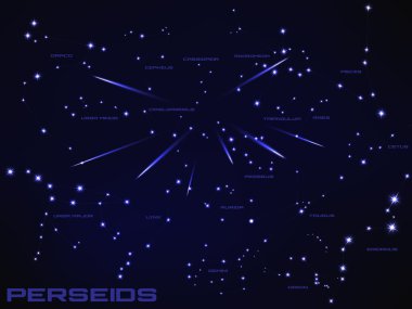illustration of perseids meteor shower clipart