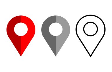 Simgeler haritası. GPS. Beyaz arkaplanda vektör illüstrasyonu