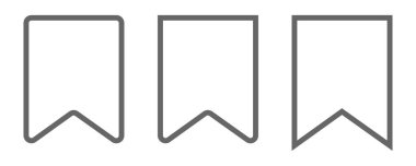 Yer imi simgesi vektörü. Yer imi düzenlenebilir vuruşunun ince çizgisi. Vektör illüstrasyonu