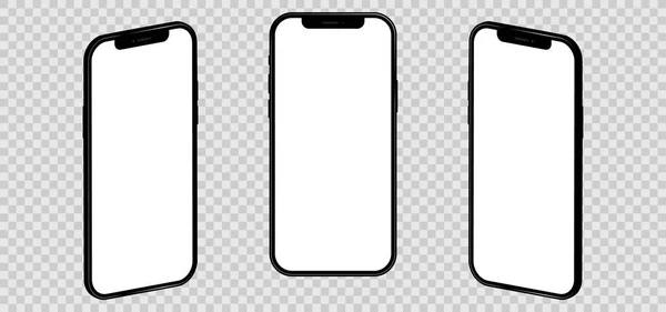 Ρεαλιστικό Iphone Κενή Οθόνη Mockup Απομονωμένη Διαφανές Φόντο Εικονογράφηση Διανύσματος — Διανυσματικό Αρχείο