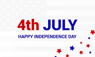 Amerikan Bağımsızlık Günü için vektör bayrağı. 4 Temmuz 'da yıldızlı Amerikan bayrağının arka planına karşı tebrik ederim. Stock illüstrasyon EPS 10