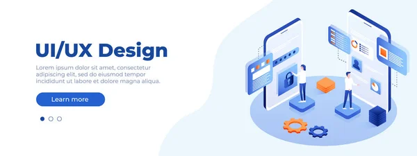 Έννοια Σχεδιασμού Banner Διανυσματική Ισομετρική Απεικόνιση Έννοια Για Την Ιστοσελίδα — Διανυσματικό Αρχείο