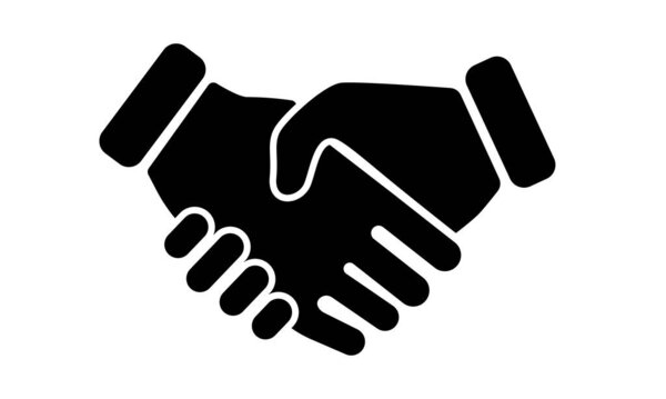 Handshake icon set, partnership symbol, business handshake black color sign on isolated background. Stock vector EPS 10