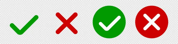 Checkmark Icoon Icoon Voor Een Applicatie Website Groen Rood Icoon — Stockvector