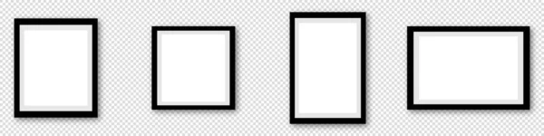 Molduras Vetoriais Para Fotos Molduras Realistas Com Sombra Fundo Transparente — Vetor de Stock