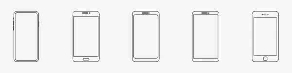 Umriss Grafik Mobiltelefon Vektor Illustration Auf Isoliertem Hintergrund Für Ihr — Stockvektor