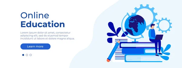Online Onderwijs Concept Vector Lay Out Voor Website Pagina Illustratie — Stockvector
