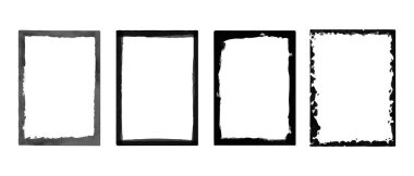 Beyaz arkaplanda izole edilmiş çerçeveler. Tasarımınız için boyanmış vektör çerçevesi. Hisse vektörü EPS 10