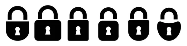 Schlösser Symbole Gesetzt Vektor Lock Symbole Auf Isoliertem Hintergrund Verriegeln — Stockvektor