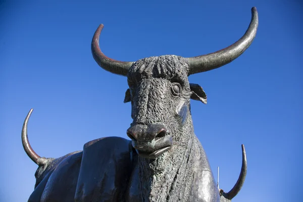 Scultura di tori con cielo blu — Foto Stock